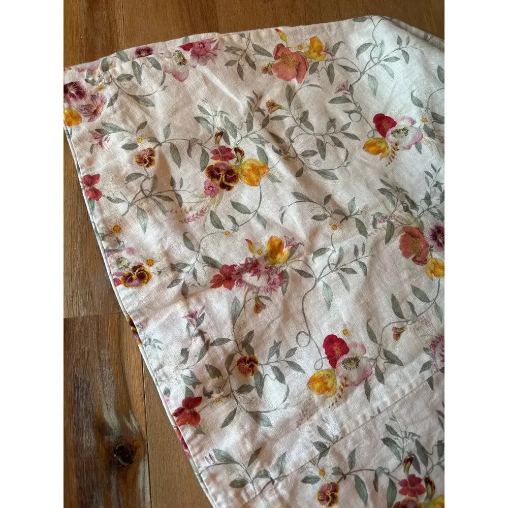 Zimmermann Women's Linen Midi Floral Belted Elka Vine Ivory Wonderland Skirt